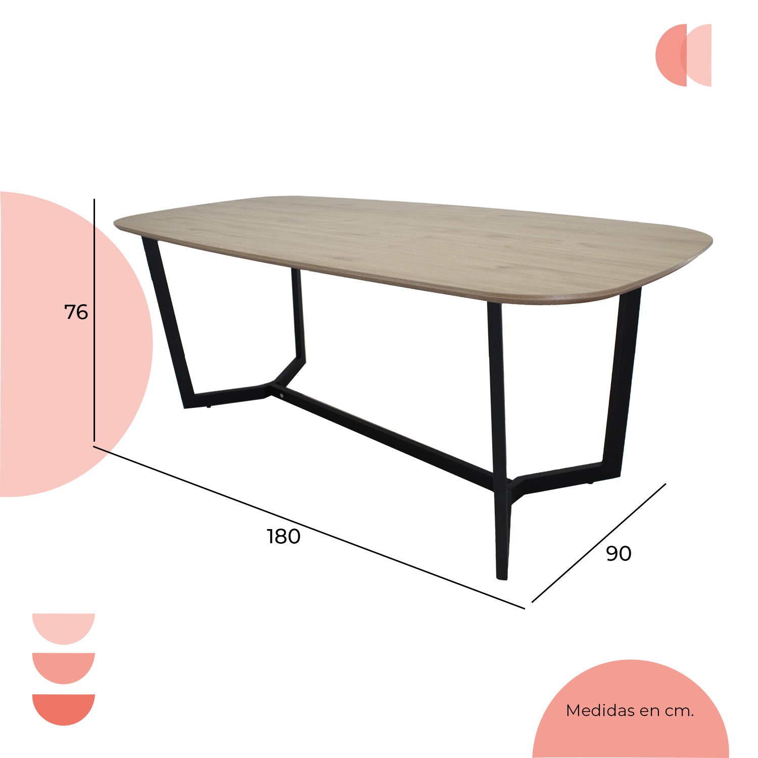 Mesa Comedor Rectangular Amalfi 180X90