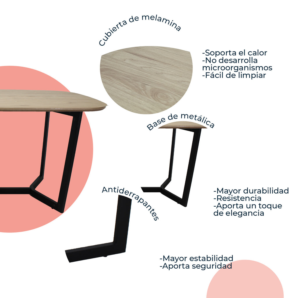 Mesa Comedor Rectangular Amalfi 180X90