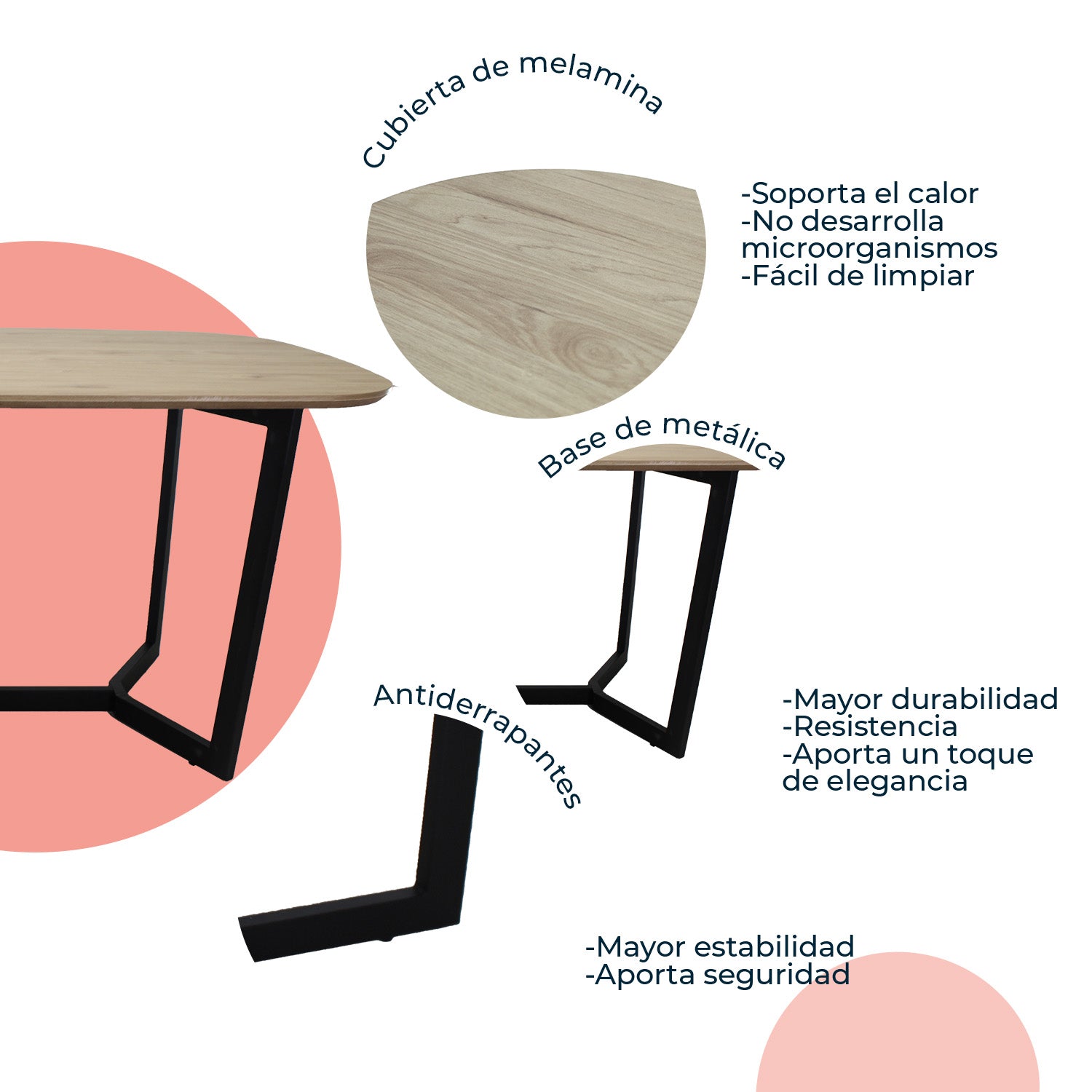 Mesa Comedor Rectangular Amalfi 180X90