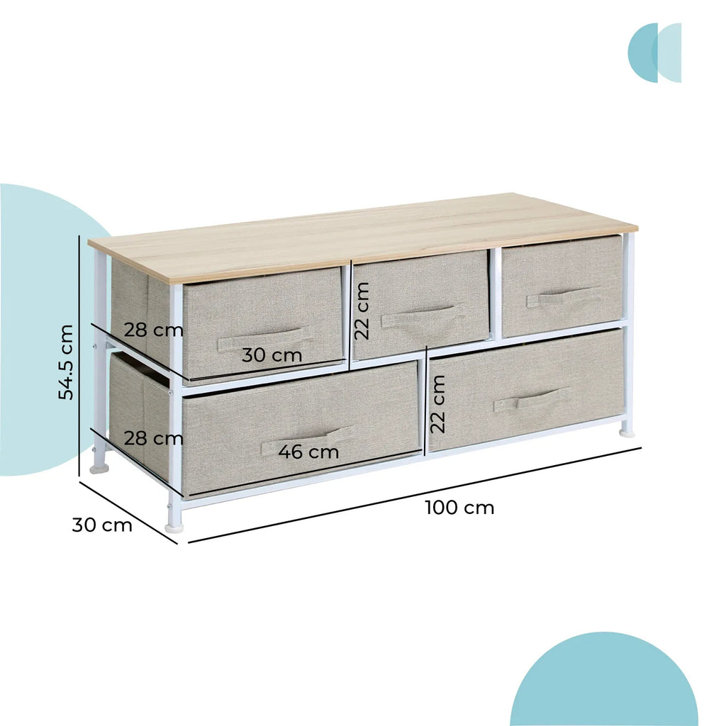 Credenza Organizador Carintia 5 Cajones