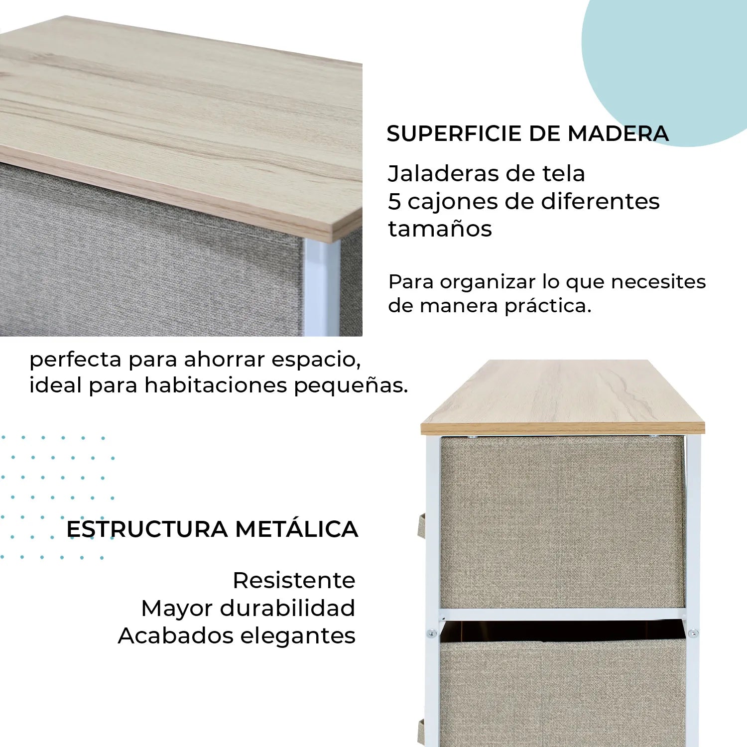 Credenza Organizador Carintia 5 Cajones