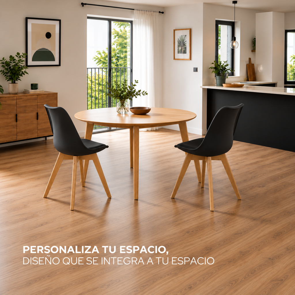 Set de 2 Sillas Frankfurt | Sillas Eames acojinadas para comedor