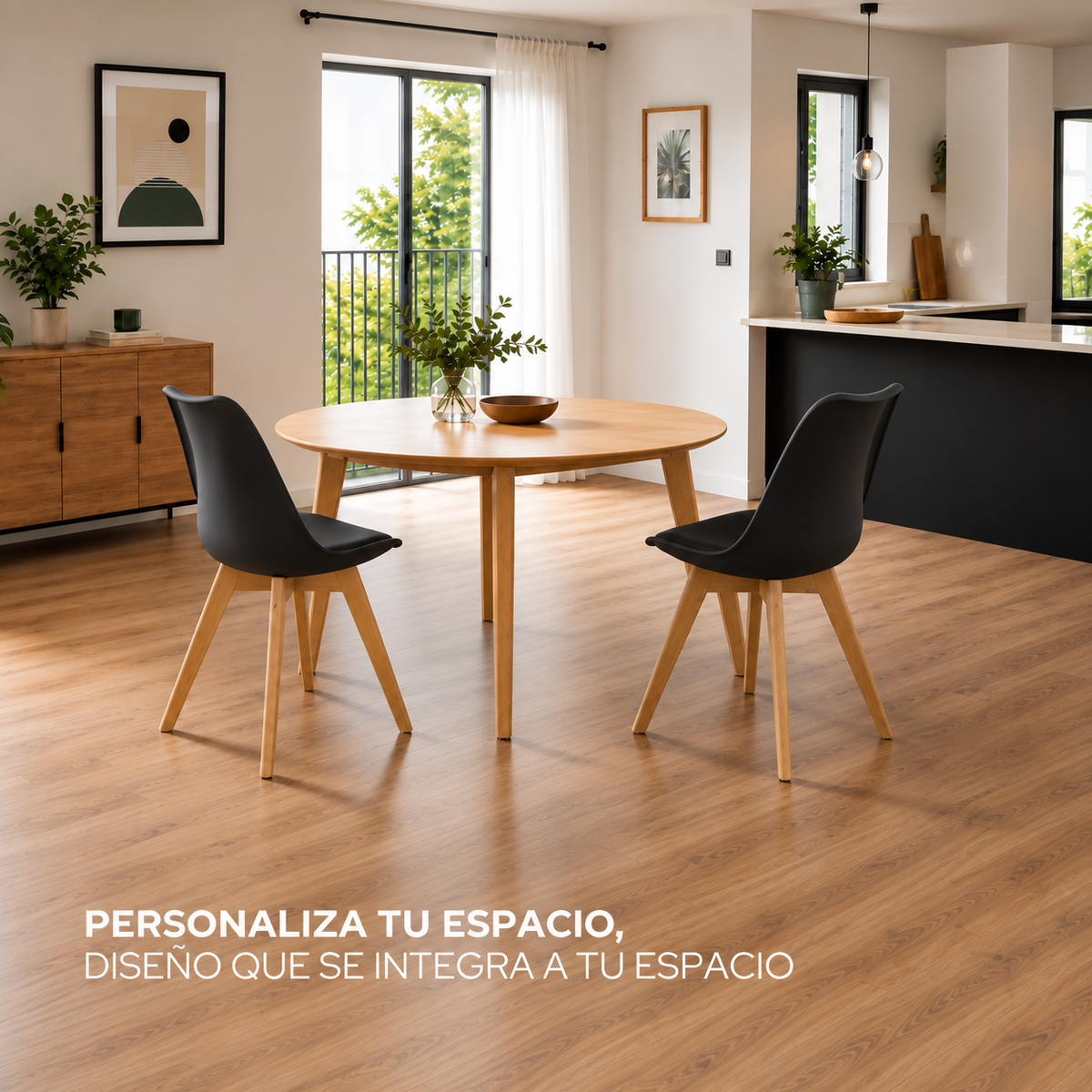 Set de 2 Sillas Frankfurt | Sillas Eames acojinadas para comedor