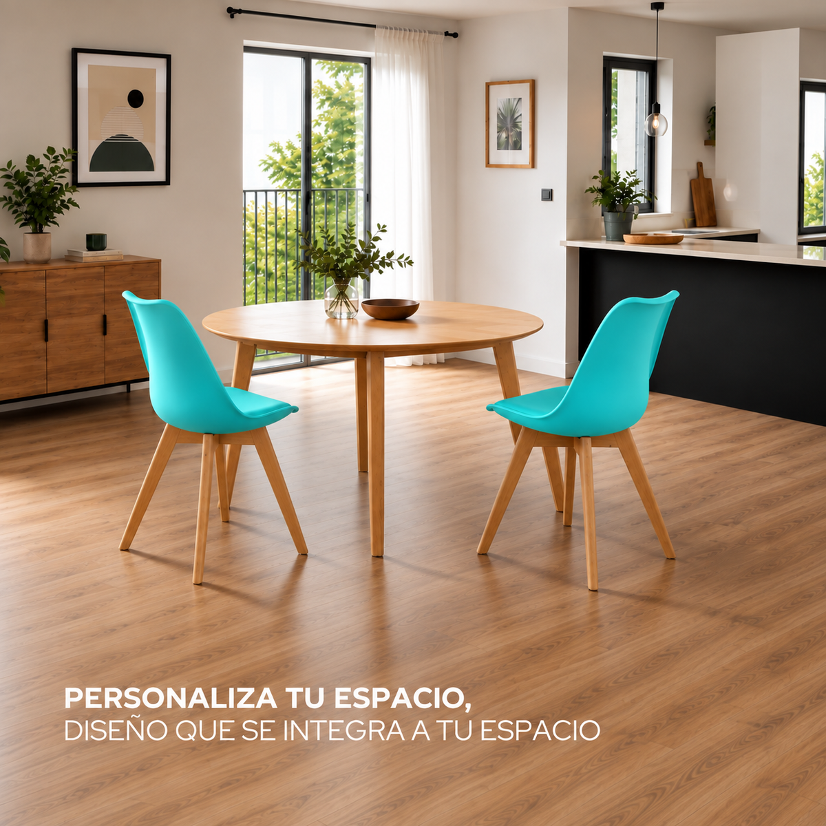 Set de 2 Sillas Frankfurt | Sillas Eames acojinadas para comedor