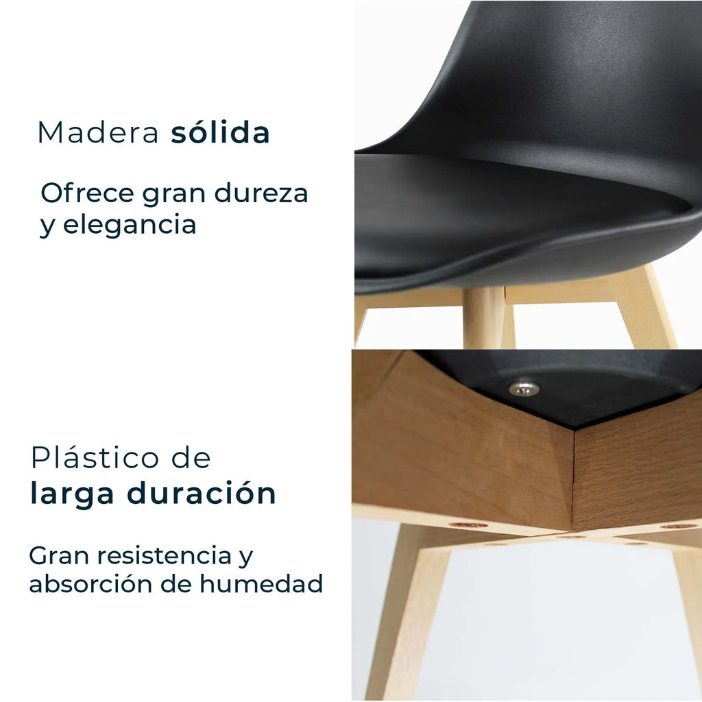 Comedor Mesa Oslo Cristal T5  + 4 Sillas Frankfurt