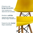 Comedor Mesa Oslo Rectangular Negro + 4 Sillas Oslo