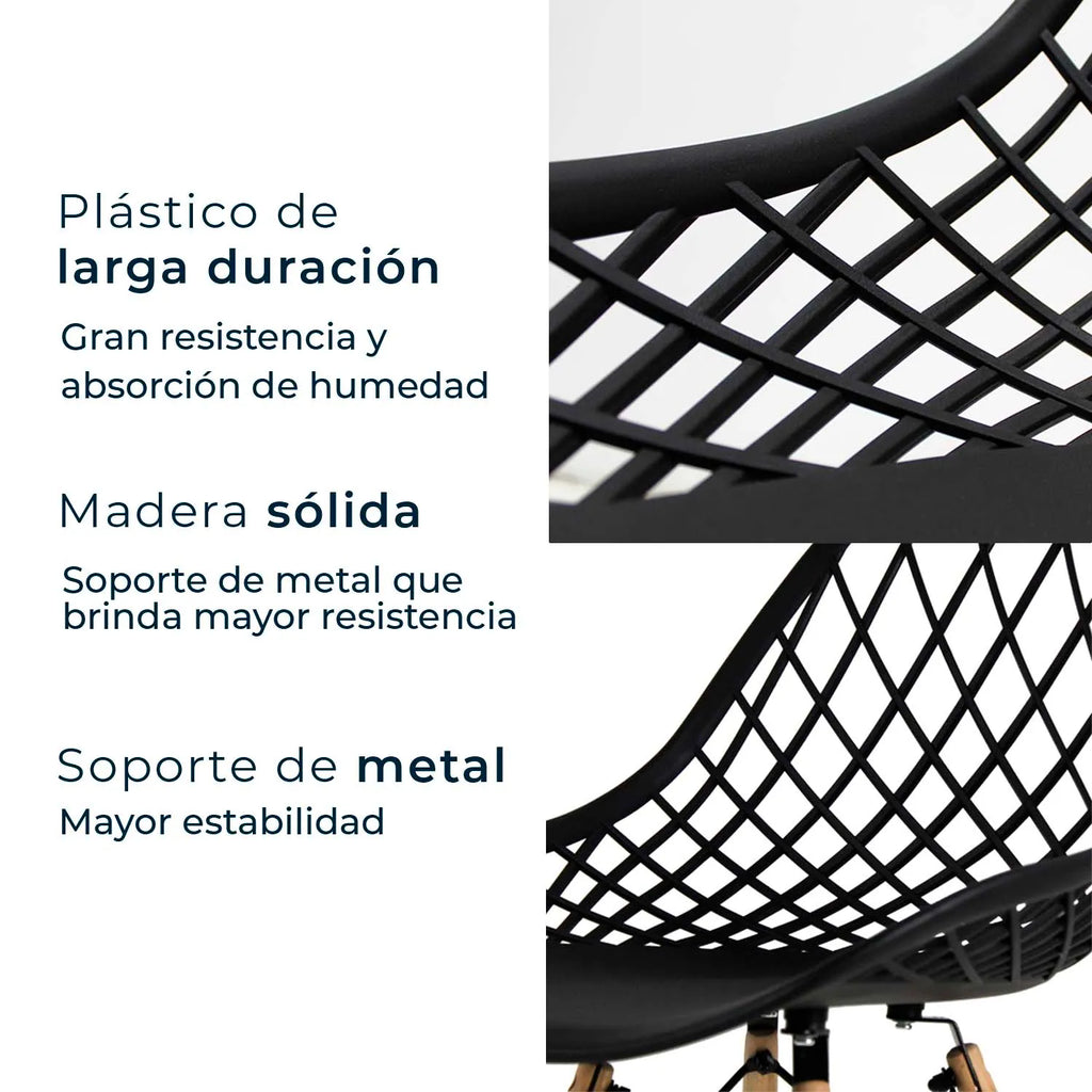 Comedor Mesa Oslo Rectangular  Blanco + 4 sillas Vento