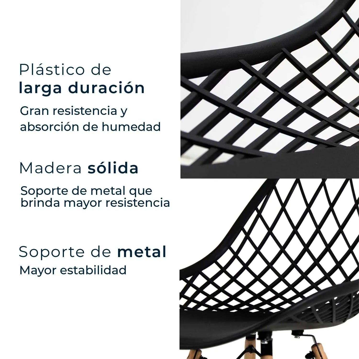 Comedor Mesa Oslo Rectangular  Negro + 4 sillas Vento