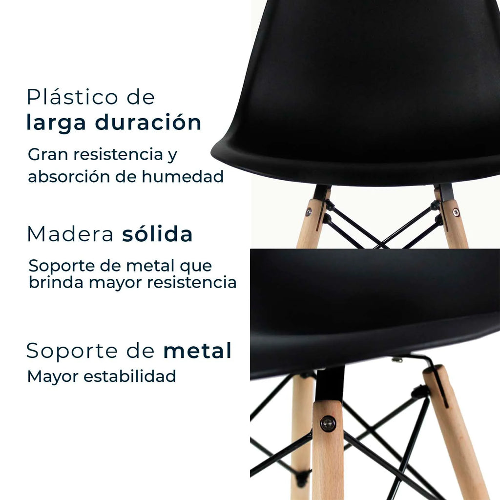 Set de 4 Sillas Oslo Eames | Juego para comedor