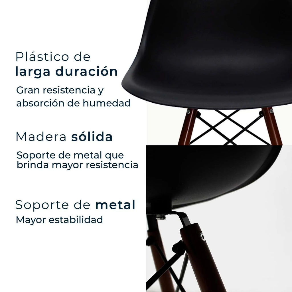 Set de 4 Sillas Oslo Nogal