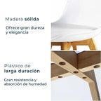 Comedor Mesa Oslo 80 Negro + 4 sillas Frankfurt