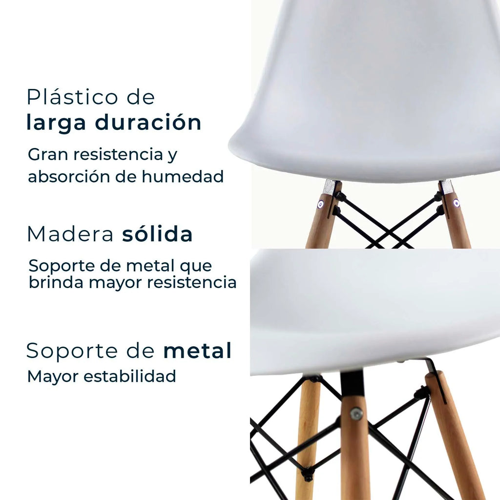 Comedor Mesa oslo 80 Nogal + 4 Sillas Oslo