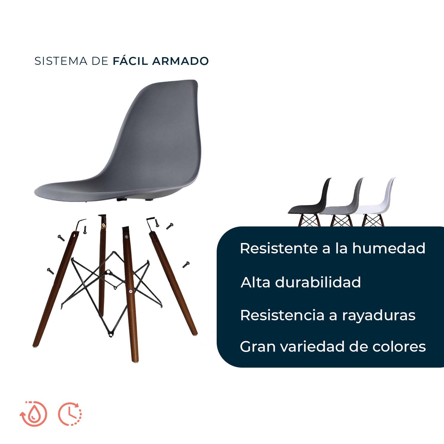 Set de 2 Sillas Oslo Nogal