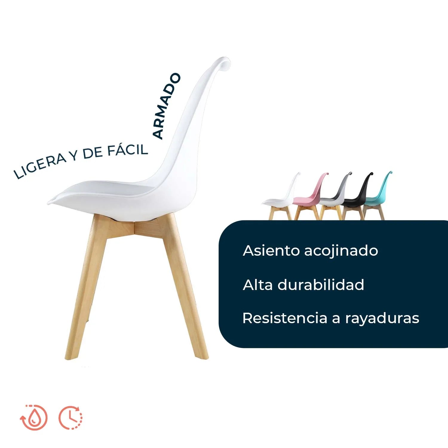 Comedor Mesa Oslo Cristal T5 NOGAL + 4 Sillas Frankfurt