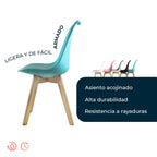 Comedor Mesa Oslo 80 Negro + 4 sillas Frankfurt