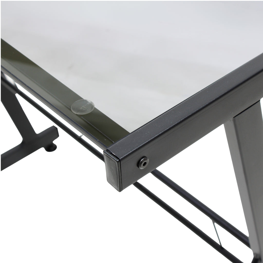 ESCRITORIO JM-907GN CRISTAL NEGRO