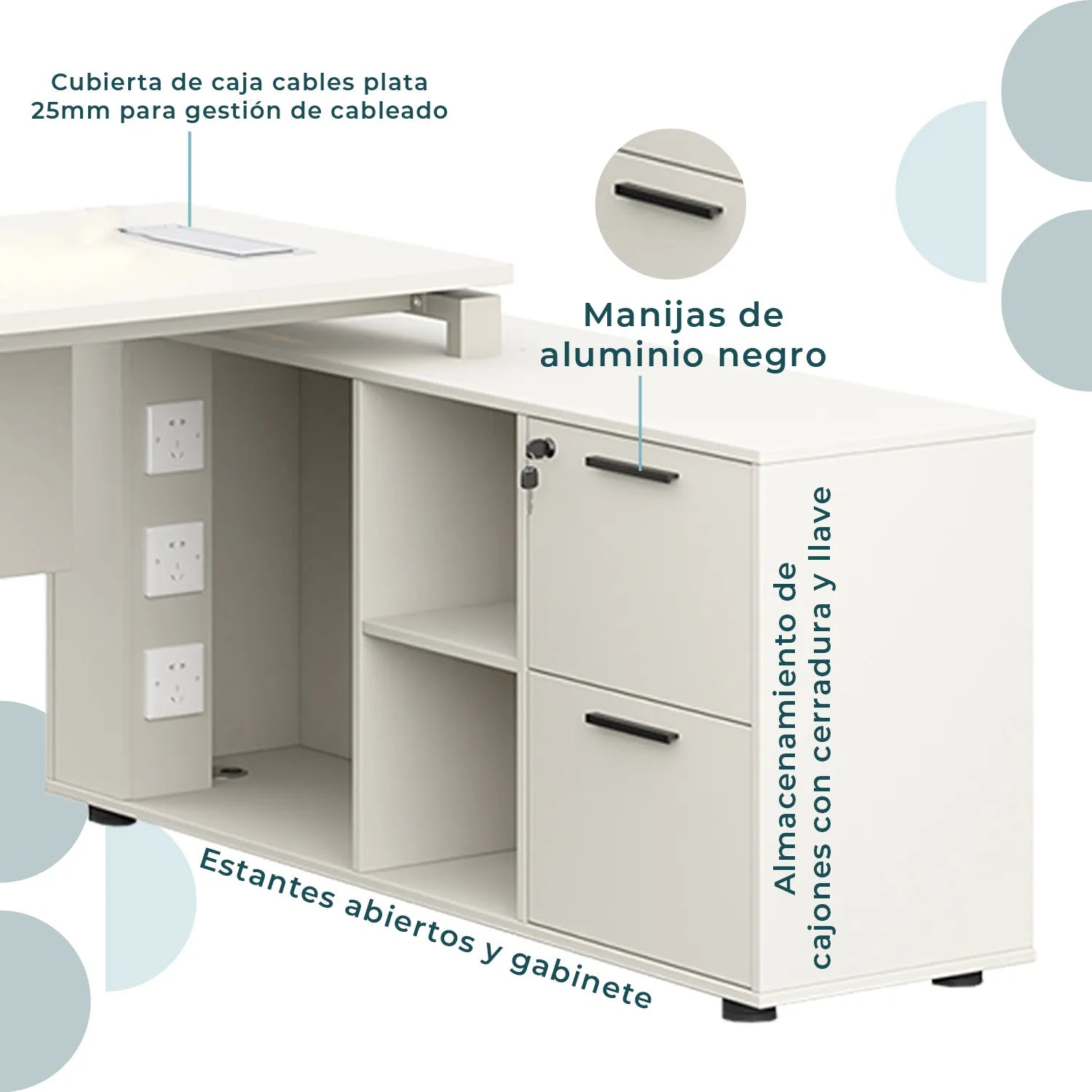 Escritorio ejecutivo Zadar 160 Lateral