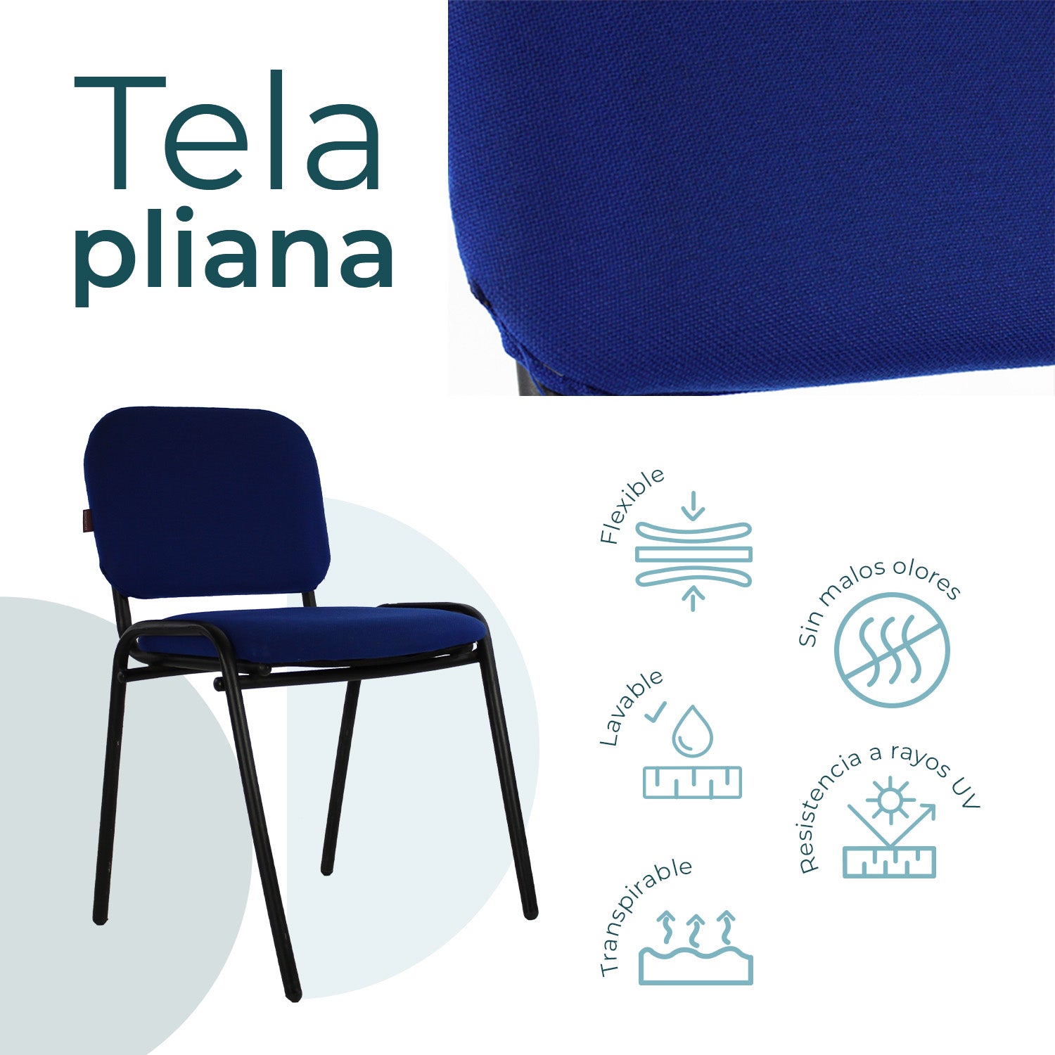 Set de 4 Sillas Fijas Tela 104Z