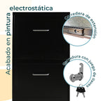 Archivero Metálico 2 gavetas Carta móvil 16251 Negro