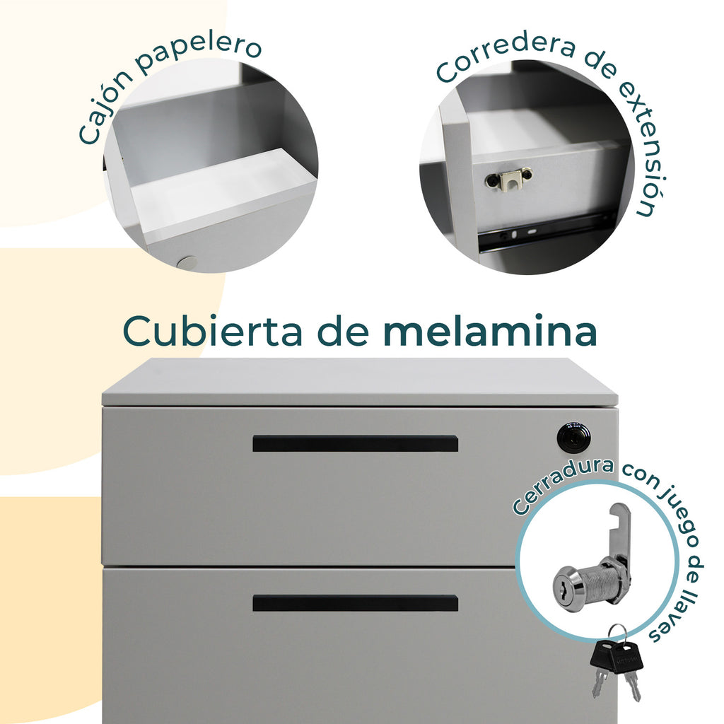 Archivero Melamina 2+1 gavetas Carta Zadar