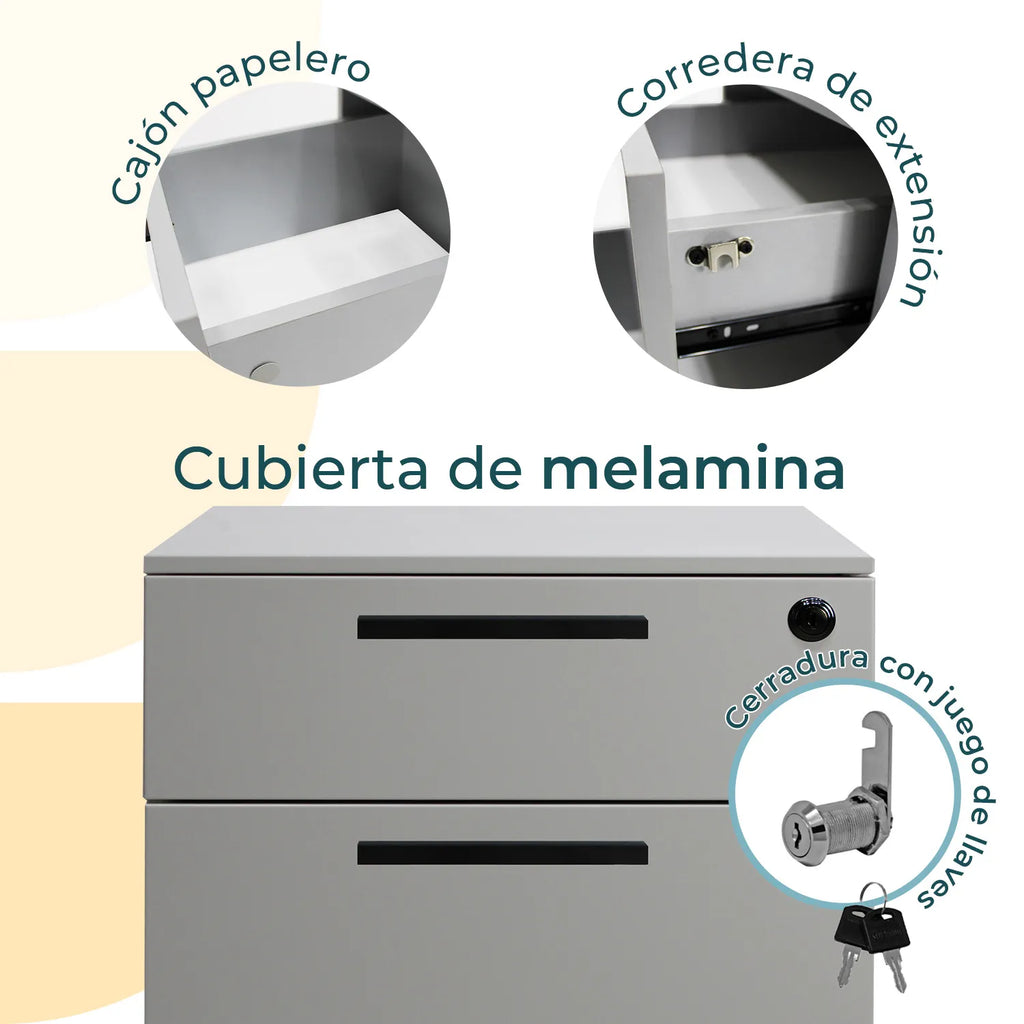Archivero Melamina 2+1 gavetas Carta Zadar
