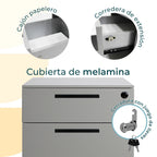 Archivero Melamina 2+1 gavetas Carta Zadar