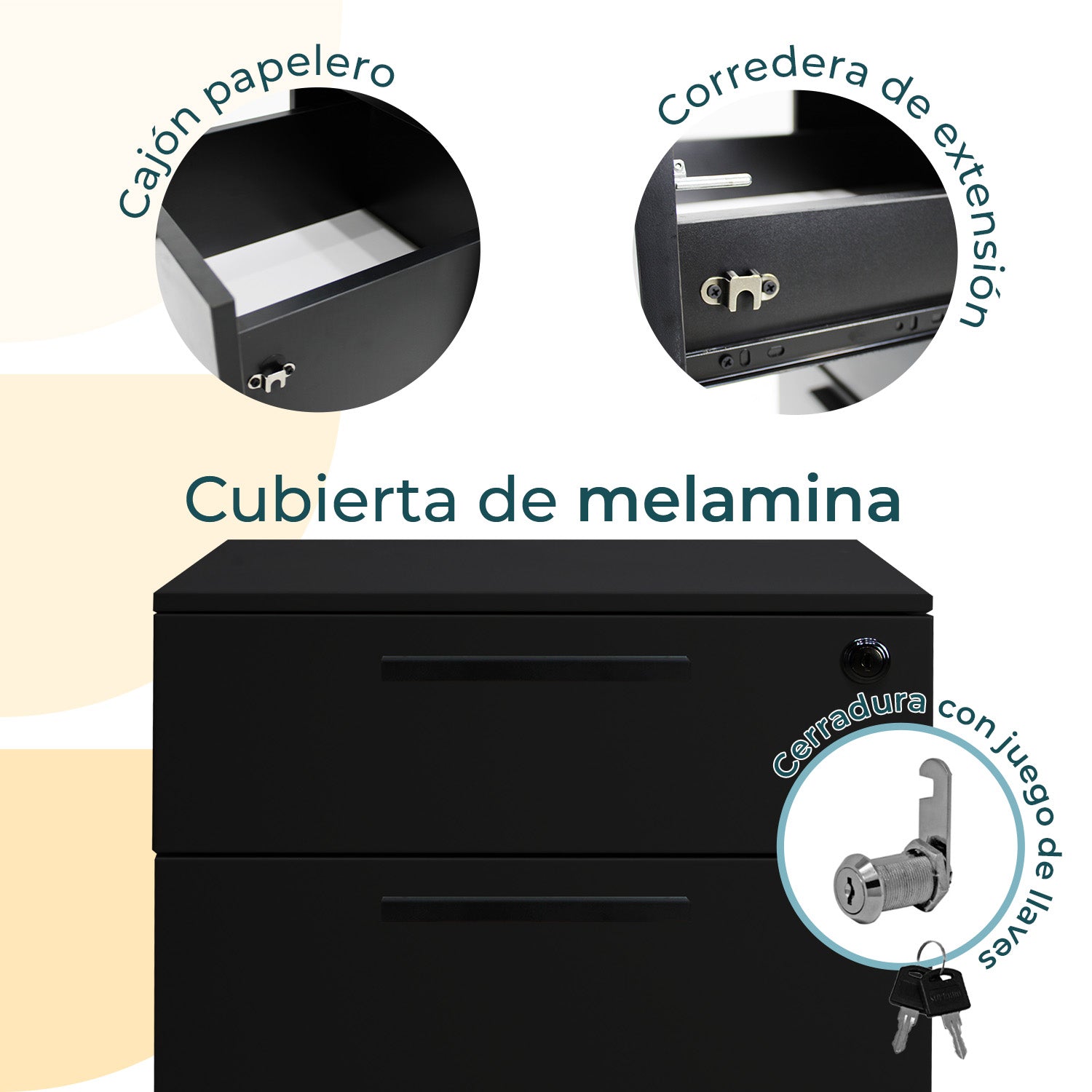 Archivero Melamina 2+1 gavetas Carta Zadar