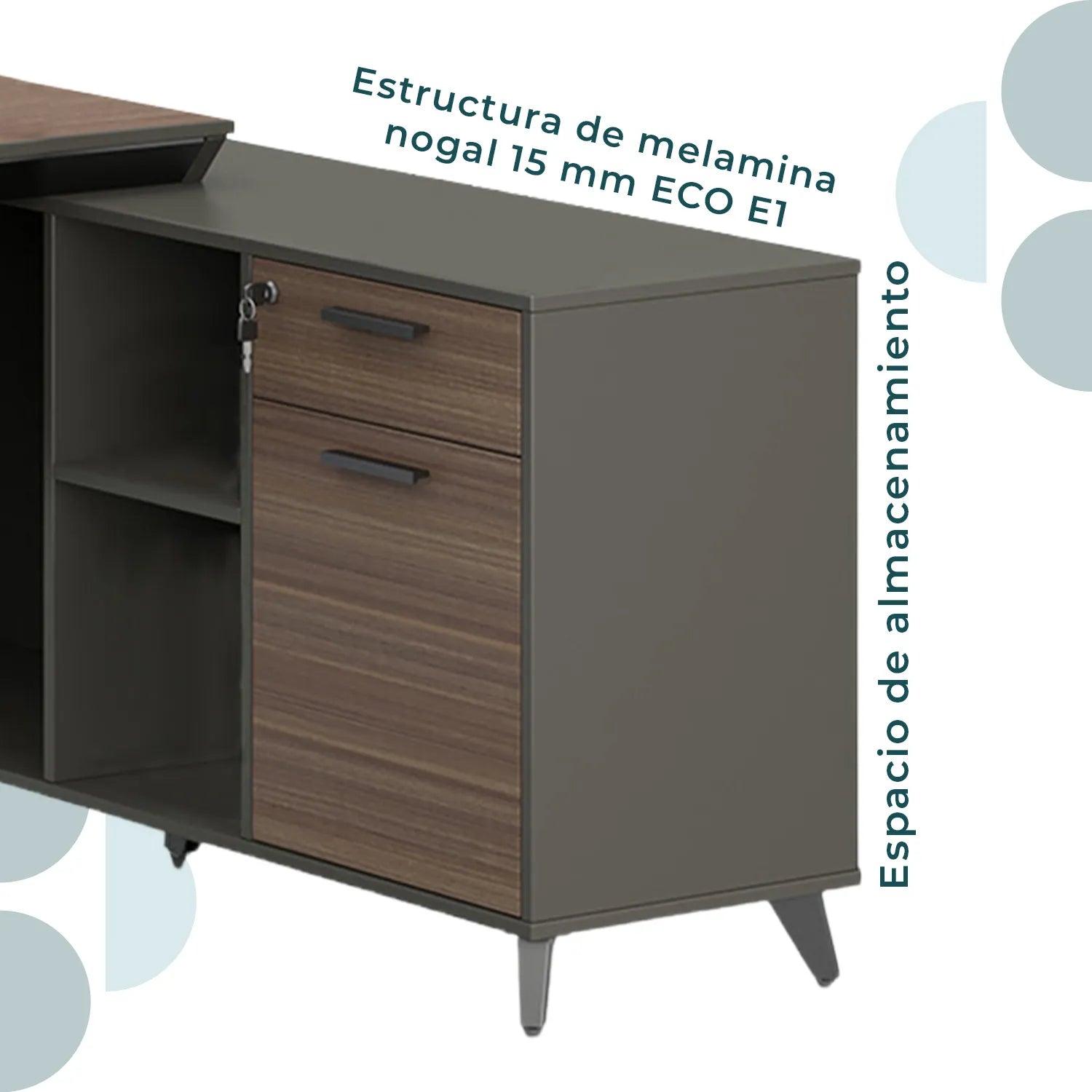 Escritorio ejecutivo Cracovia 160 Lateral