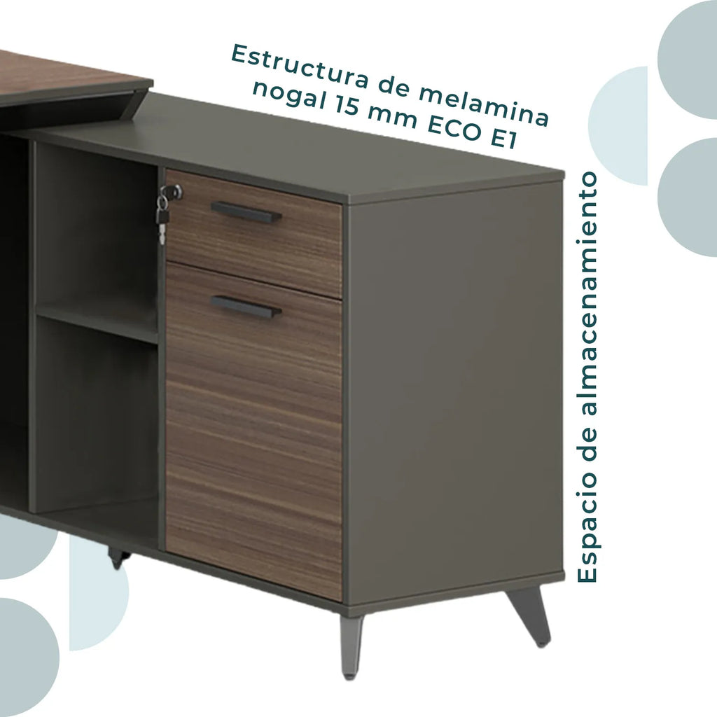 Escritorio ejecutivo Cracovia 180 Lateral