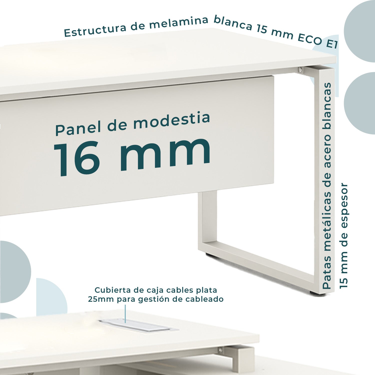 Escritorio ejecutivo Zadar 180 Lateral