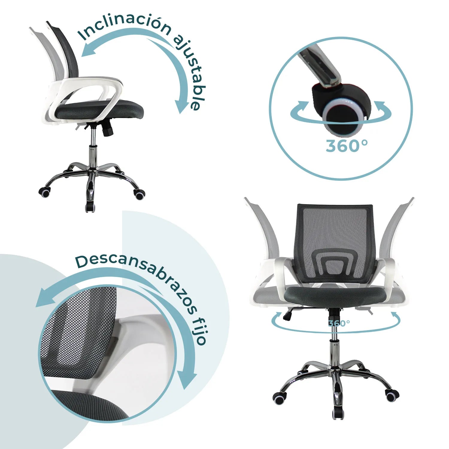 Silla Ejecutiva 107 Mesh Gris