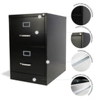 Archivero Metálico 2 gavetas Oficio 14113 Negro