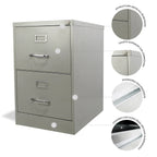 Archivero Metálico de 2 gavetas Oficio 14114 color Gris