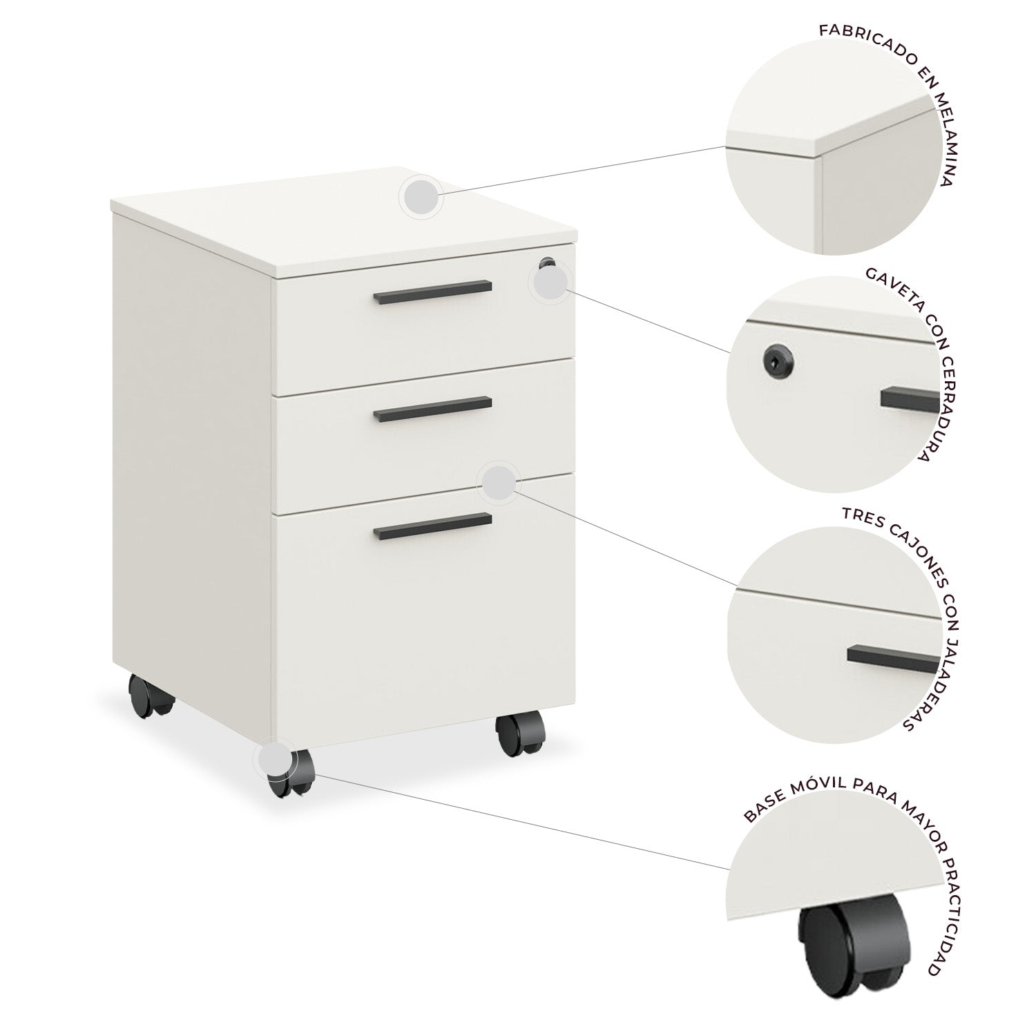 Archivero Melamina 2+1 gavetas Carta Zadar