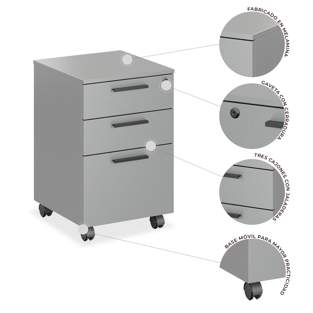 Archivero Melamina 2+1 gavetas Carta Zadar