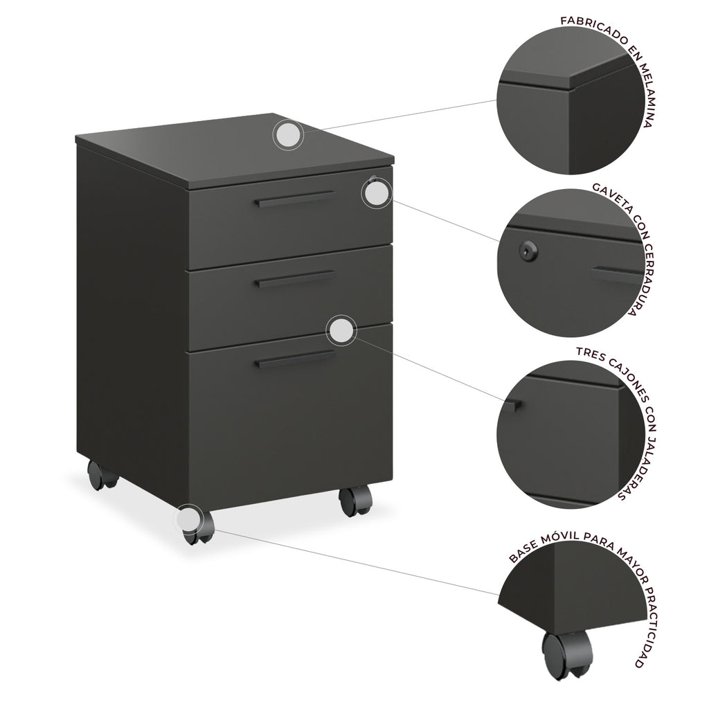 Archivero Melamina 2+1 gavetas Carta Zadar