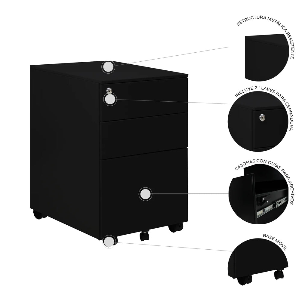 Archivero Metálico 2+1 gavetas Carta Sarre