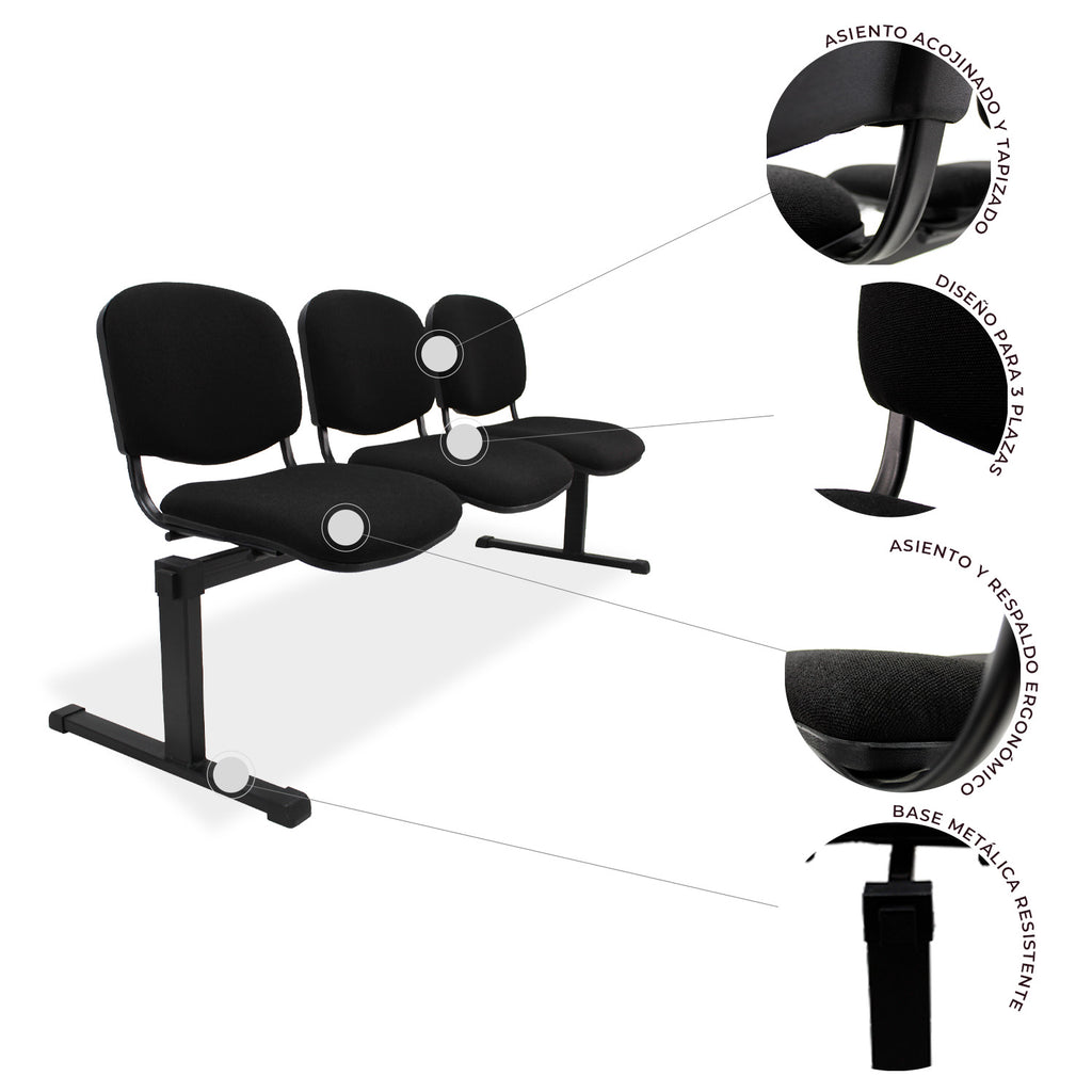 Banca de Espera 3 Plazas Iso