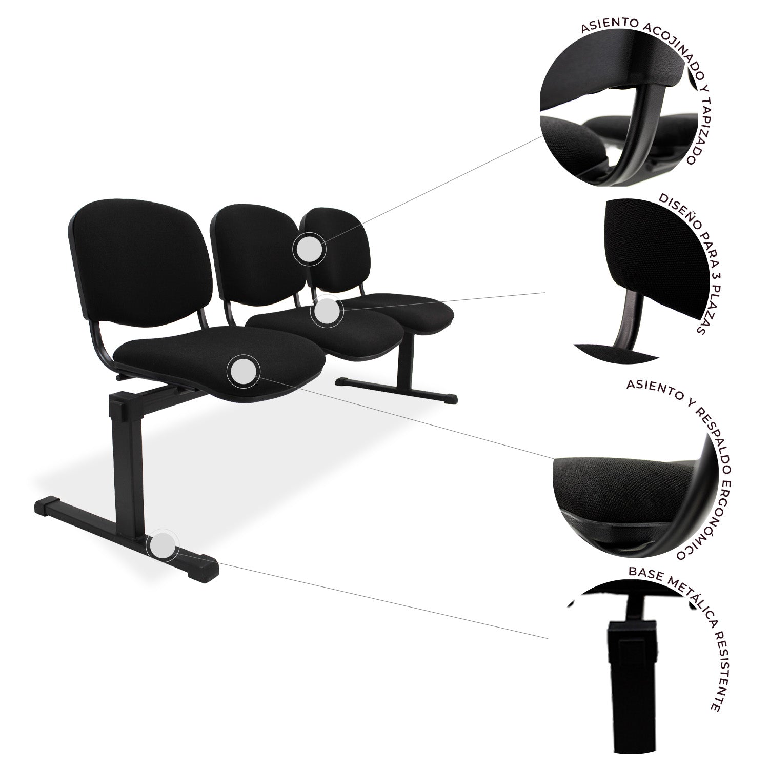 Banca de Espera 3 Plazas Iso