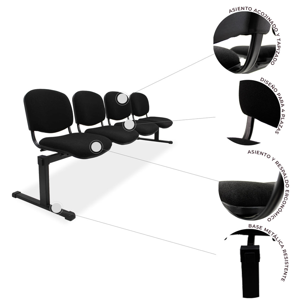 Banca de Espera 4 Plazas Iso