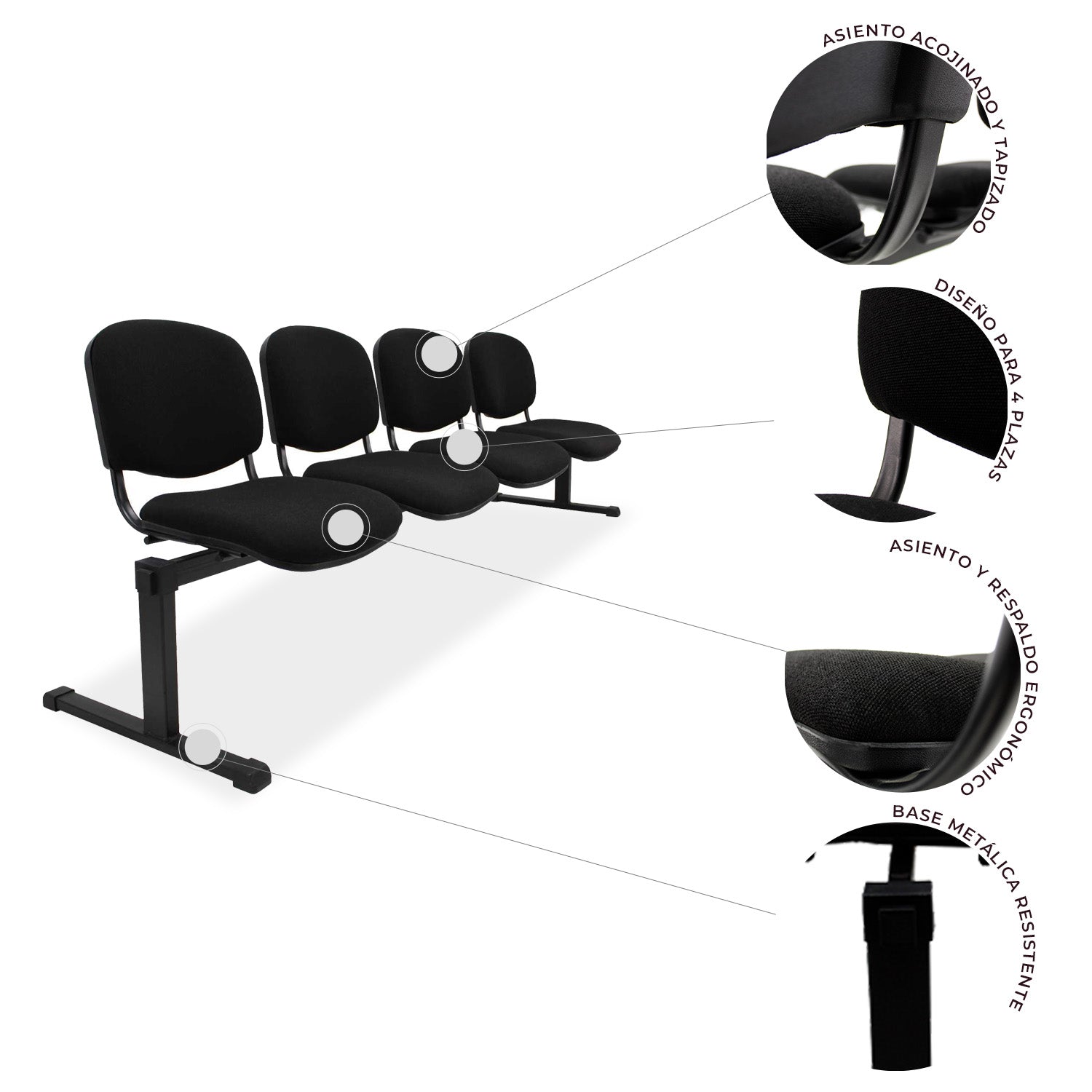 Banca de Espera 4 Plazas Iso