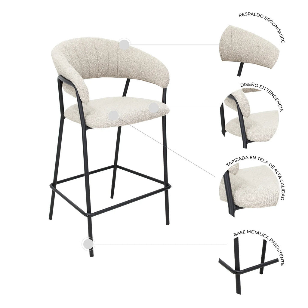 Set de 2 Bancos Caceres 65cm W29