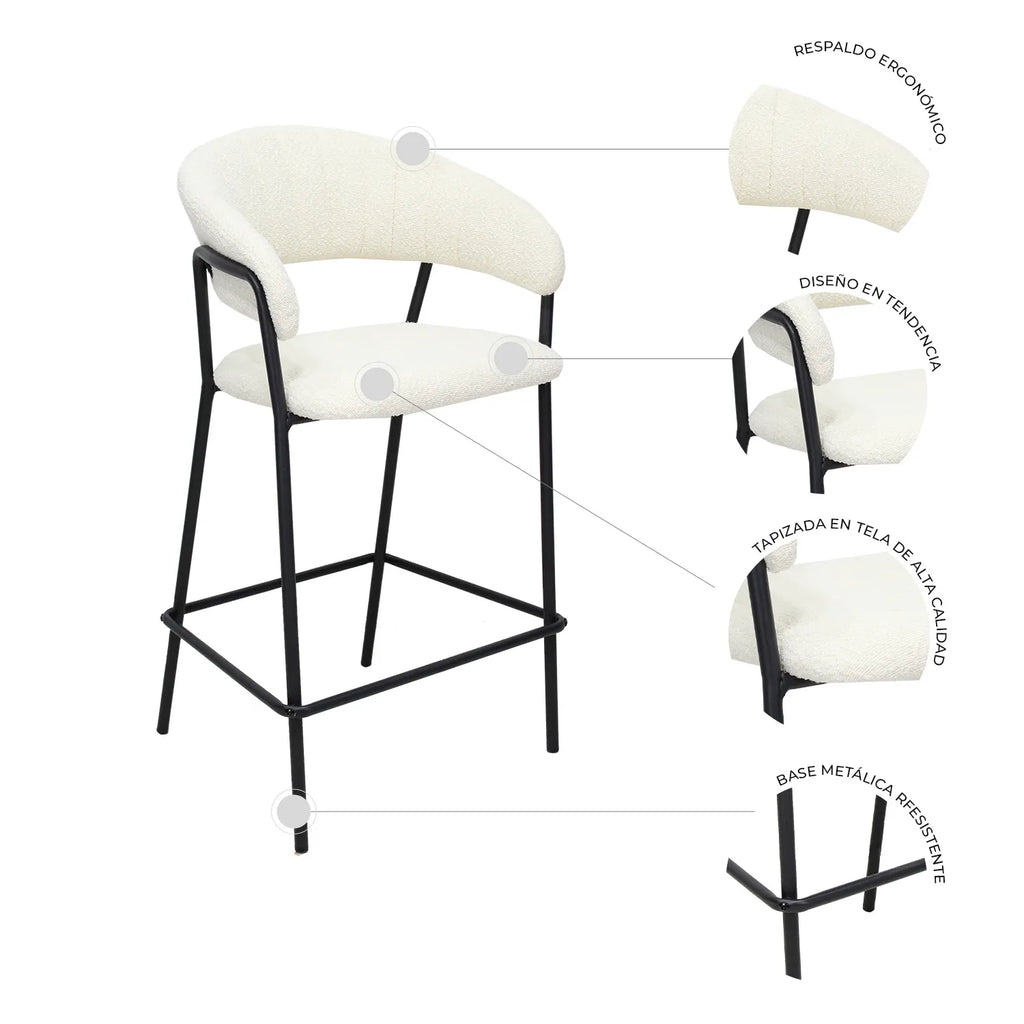 Set de 2 Bancos Caceres 65cm W29