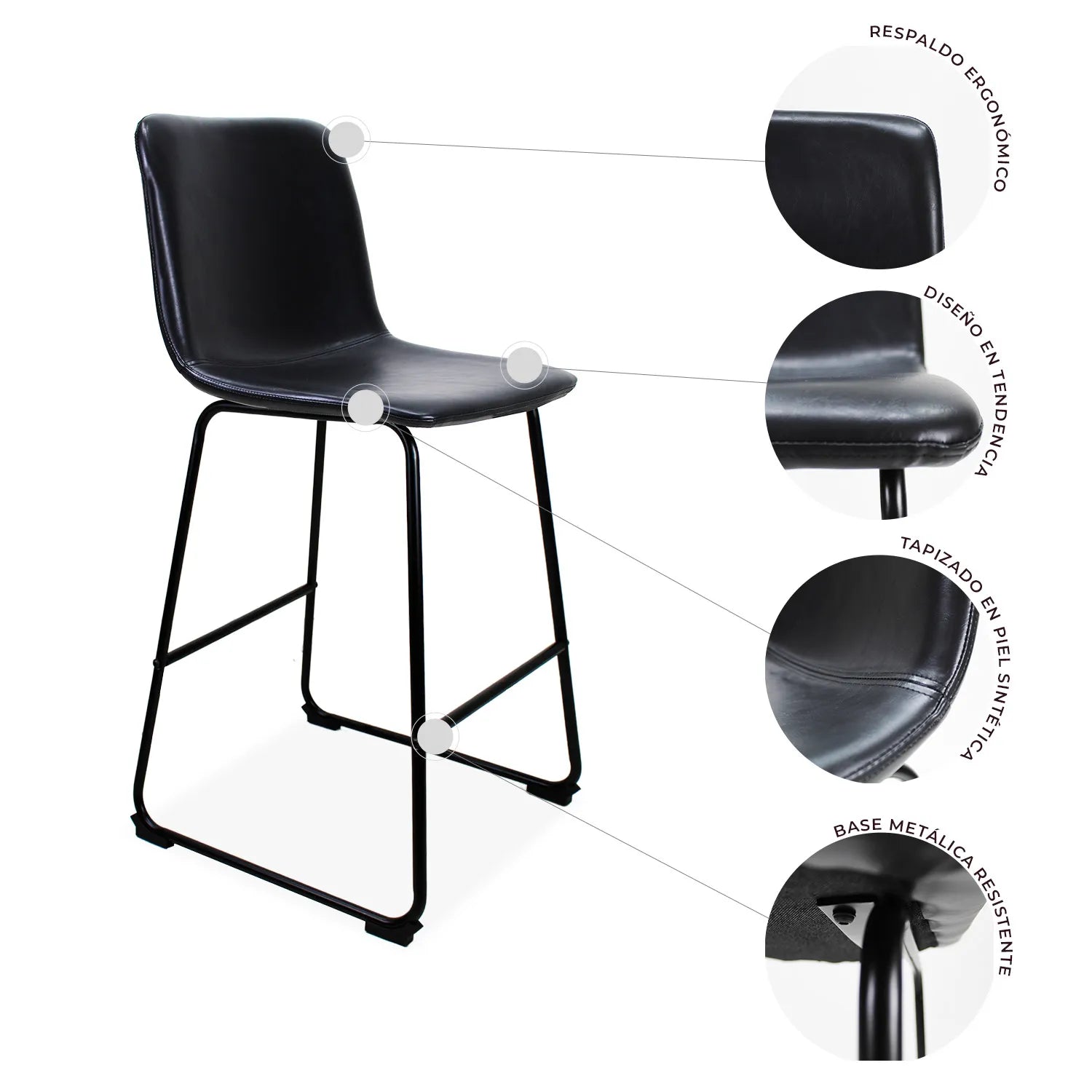 Set de 2 Bancos Phoenix  65cm