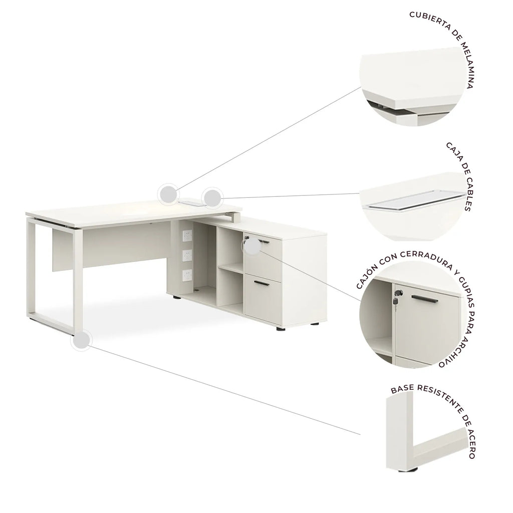 Escritorio ejecutivo Zadar 160 Lateral