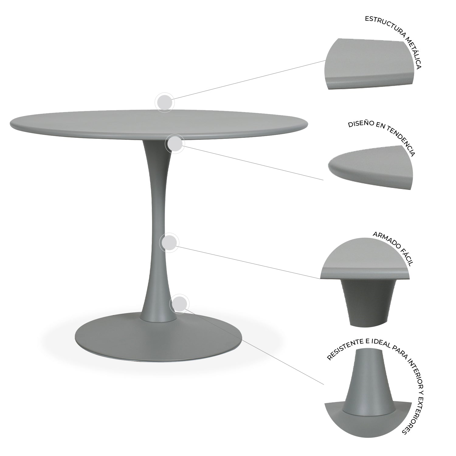 Mesa Circular Metal Vittoria 80cm