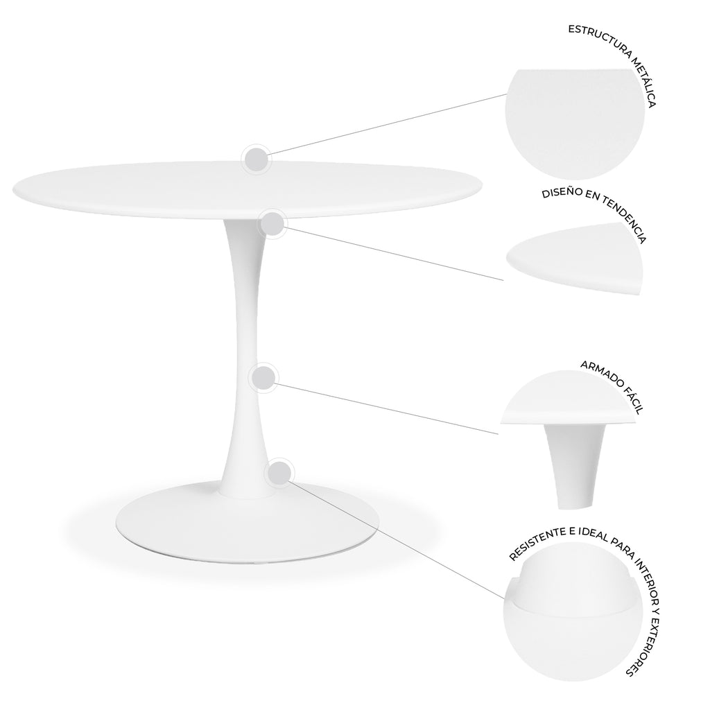 Mesa Circular Metal Vittoria 80cm