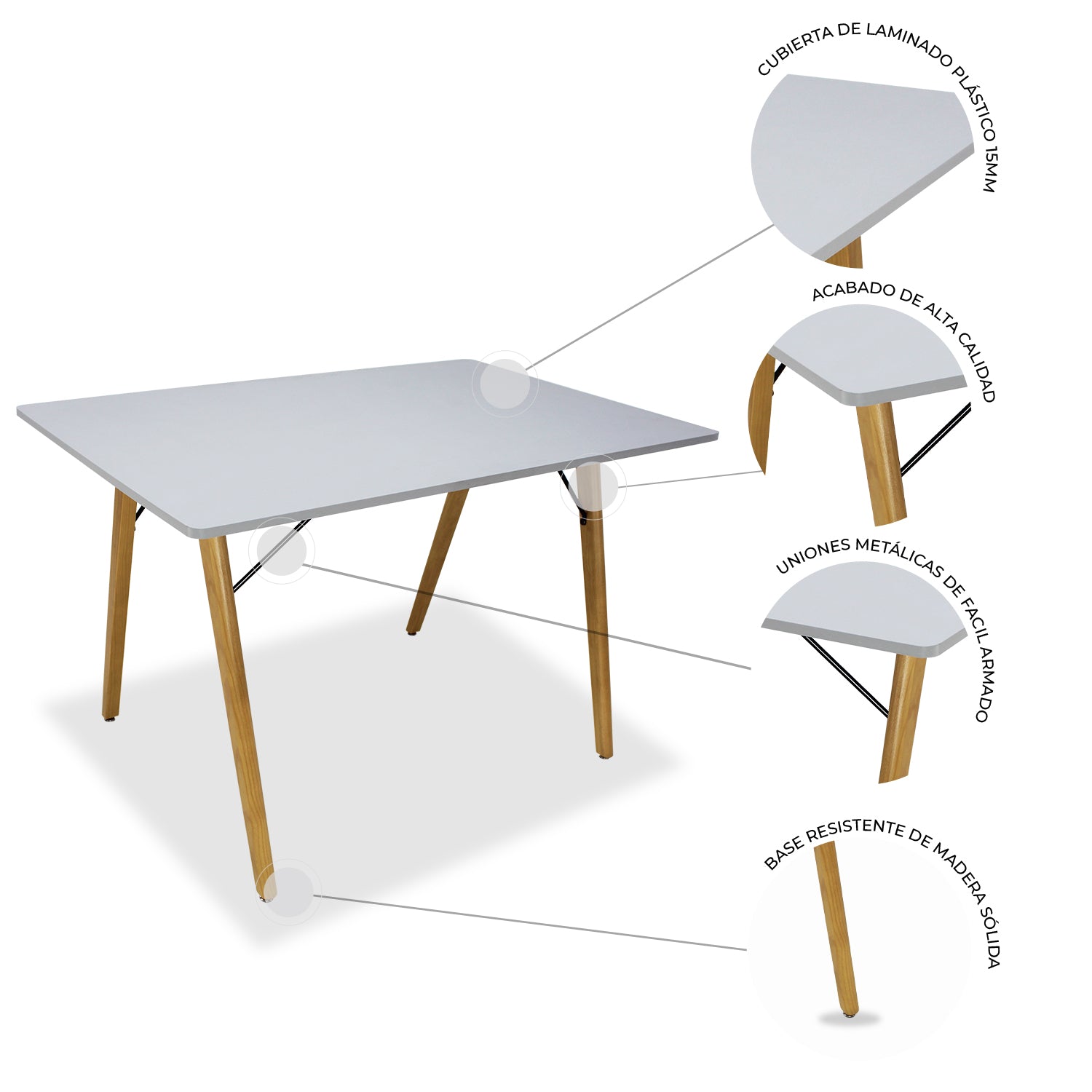 Mesa de Comedor Rectangular Frankfurt 120cm