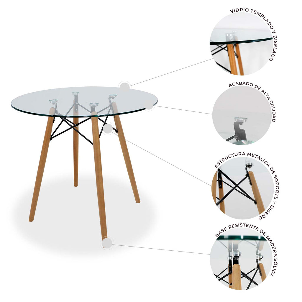 Mesa de Comedor Circular Oslo T8