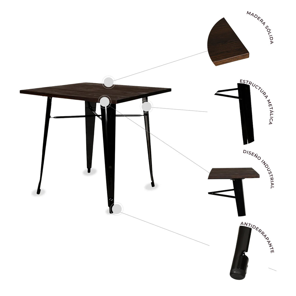 Mesa Gante Cuadrada Baja